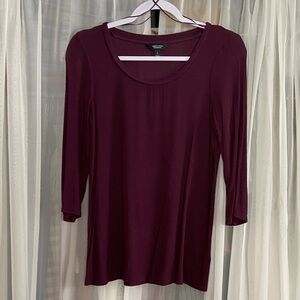 Simply Vera Vera Wang Deep Burgundy Long Sleeve Top